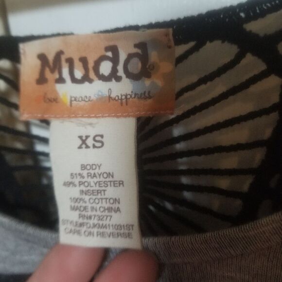 Mudd Top with Strappy Open Back Striped Grey and Black Size XSmall - Picture 3 of 3